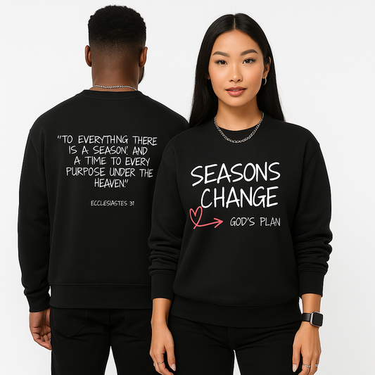 Black Seasons Change Oversized Heavyweight Sweatshirt